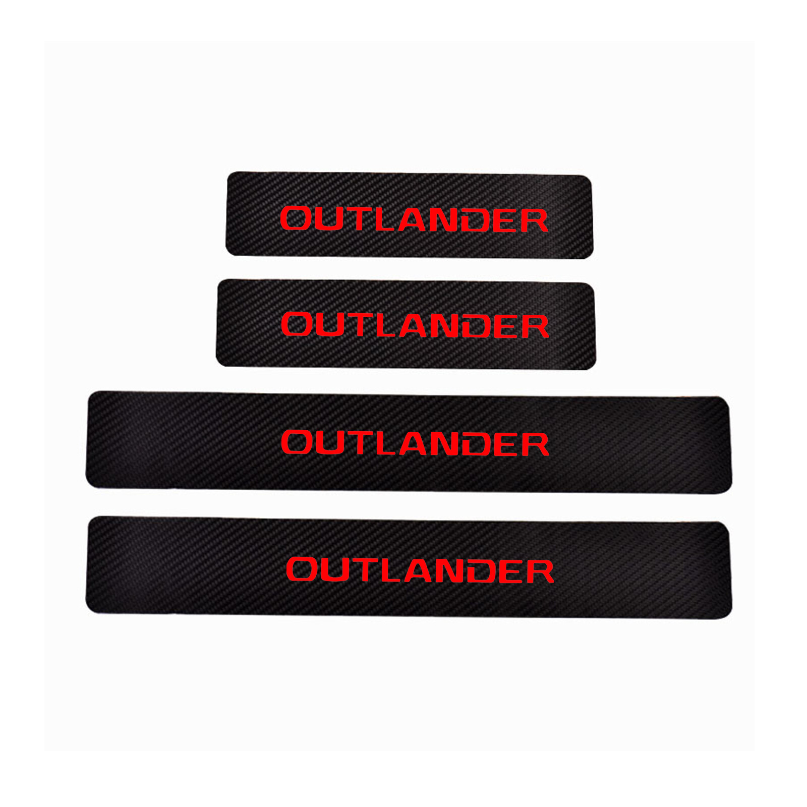 4Pcs Carbon Fiber Leather Car Door Sill stickers for Mitsubishi Outlander