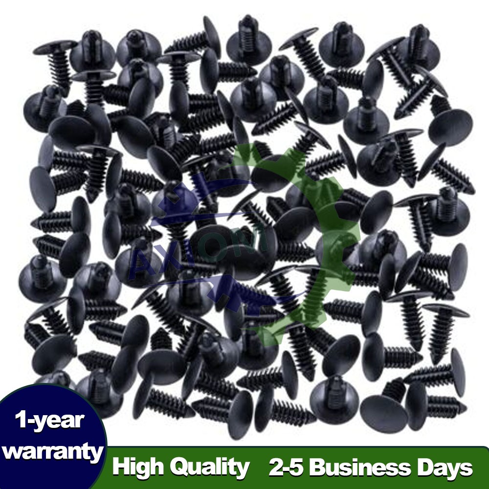 100X 8mm Bumper Clips Auto Car Hole Plastic Rivets Fastener Fender Push Pin NEW