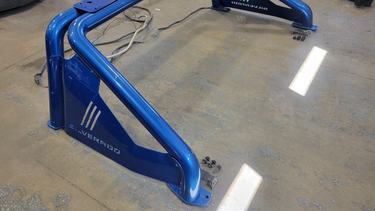 2019-2025 SILVERADO OEM BED SPORT APPEARANCE ROLL BAR REAR BLUE 19-25