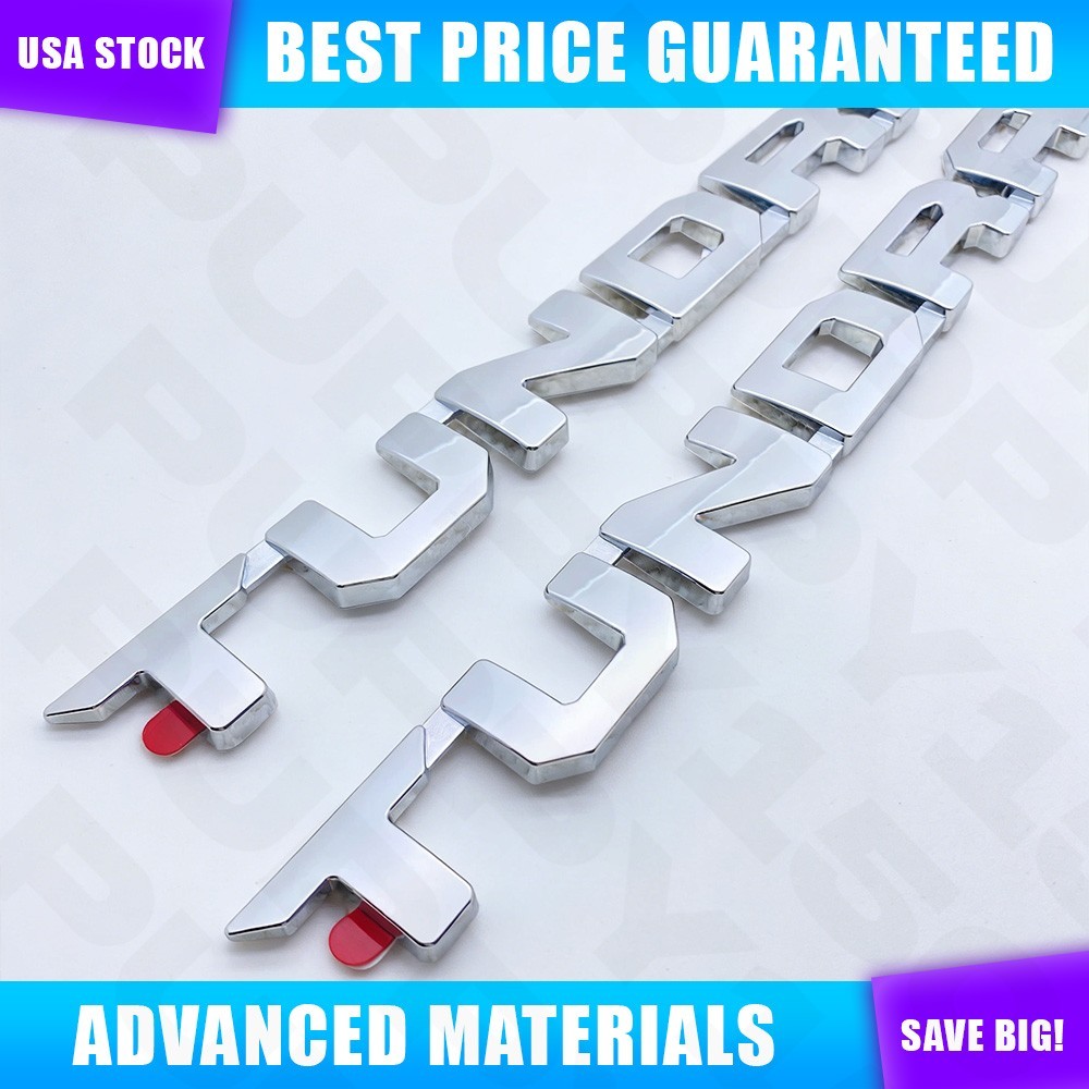 2pc Door Side Emblem Badge For 2014-2024 Tundra SR5 4X4 Gloss Chrome Replacement