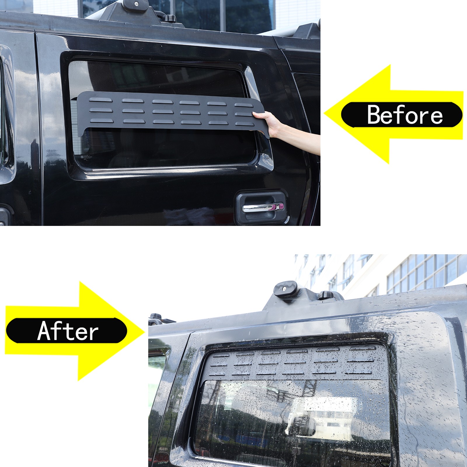 Rear Door Window Louver Air Vent Panel Trim For Hummer H2 2003-2009 Accessories