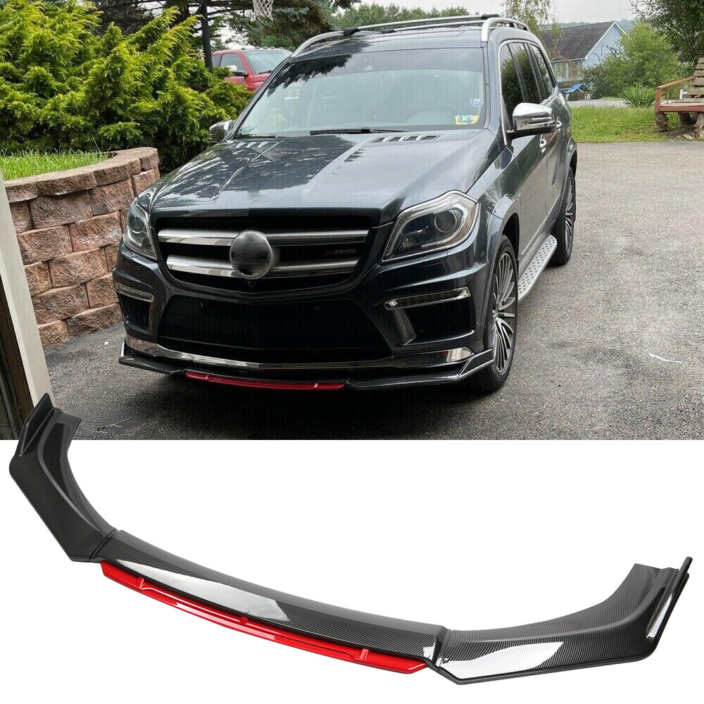 For Mercedes-Benz GL550 GL350 Front Bumper Lip Spoiler Splitter Carbon Fiber+Red