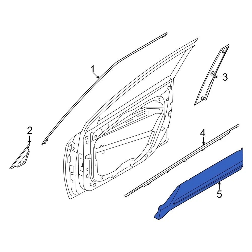 OEM ® FRONT Door Lower Molding Left DRIVER 2024-2025 Kia EV9 LAND 87721DO100AHV