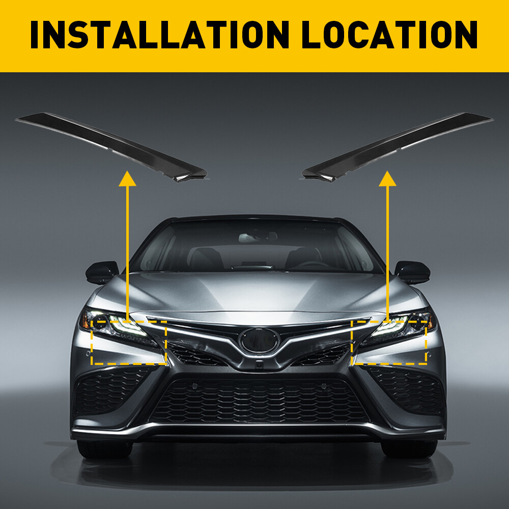 For 2018-2021 Toyota Camry SE XSE Front Bumper Headlight Filler Trim Panel Parts