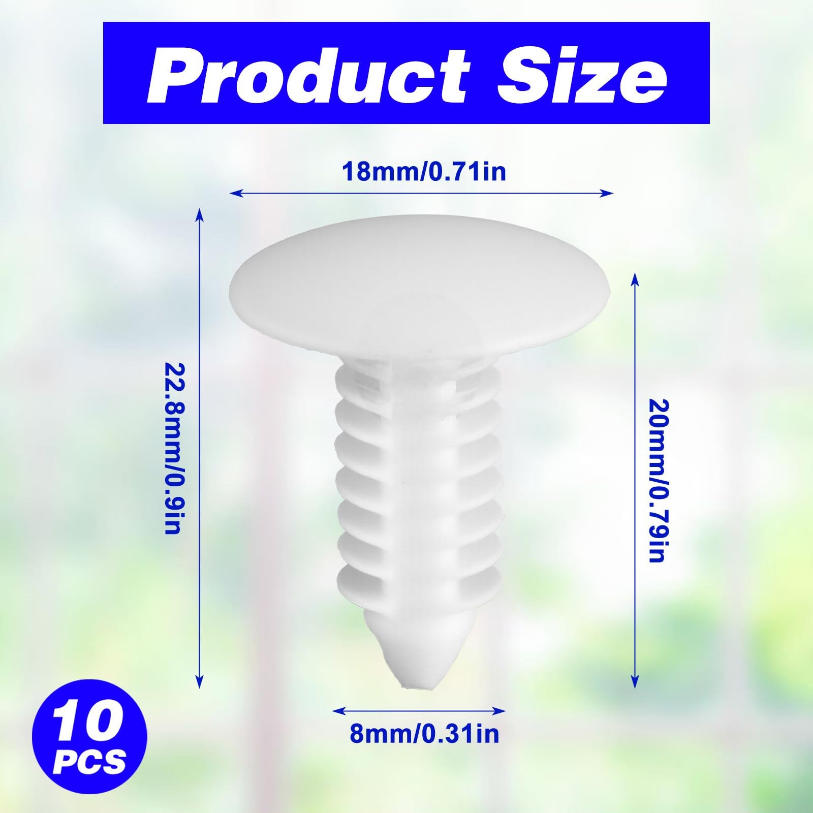 10PCS License Plate Hole Plugs, White Bumper Plugs Car Bumper Plug Universal …