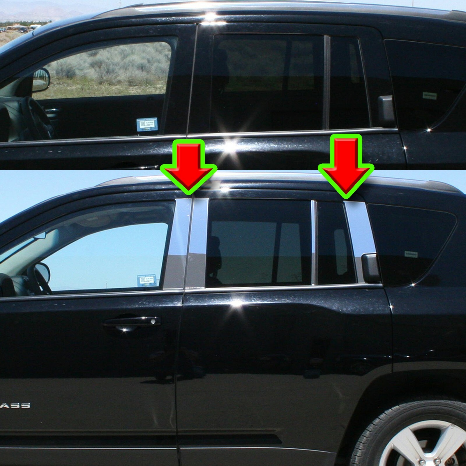 Chrome Pillar Trim for Lincoln MKX & Ford Edge 07-15 8pc Set Door Cover Post