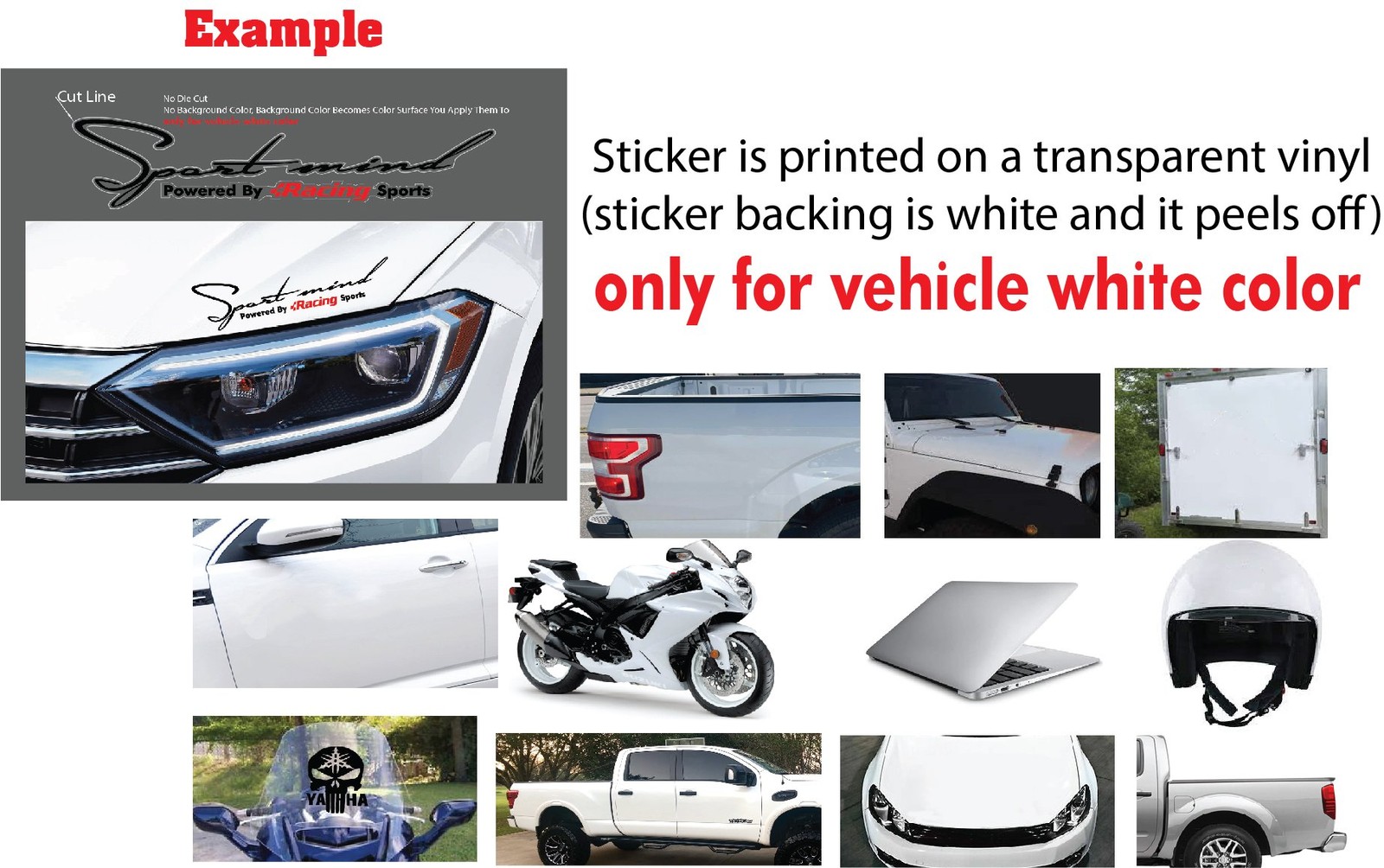 2PCS Body Side Graphics Racing Stripes Car Stickers Decal Universal Vinyl BLAKC