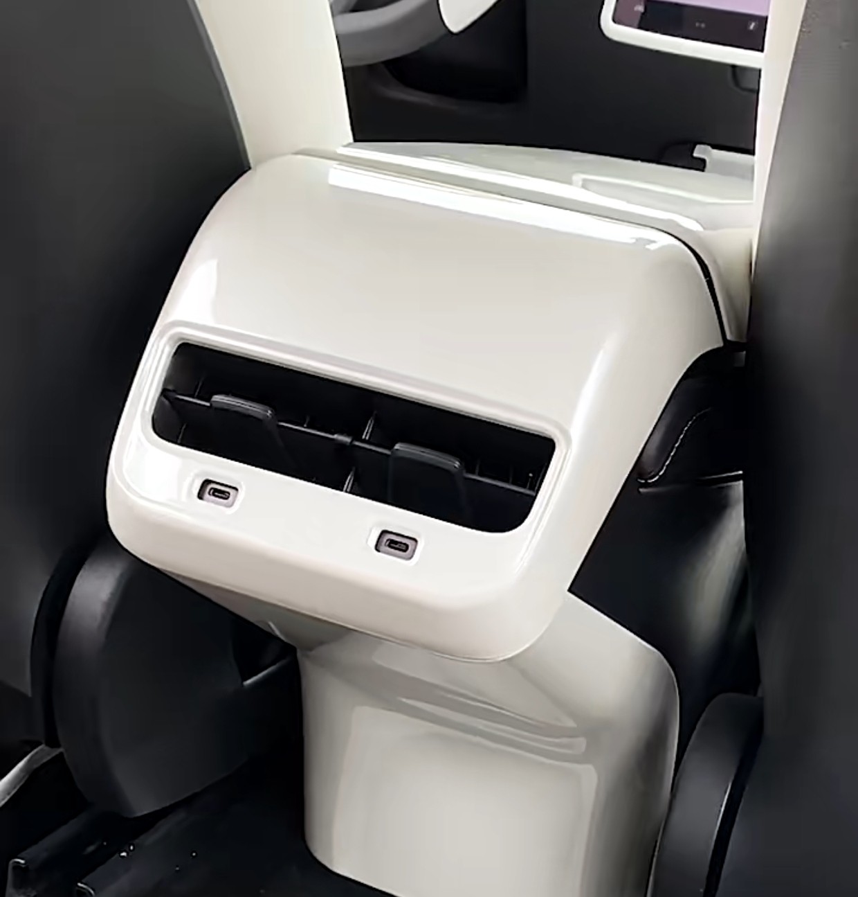 White Accessories Rear AC Air Vent Overlay Trim Cover For 17-23 Tesla Model 3 /Y