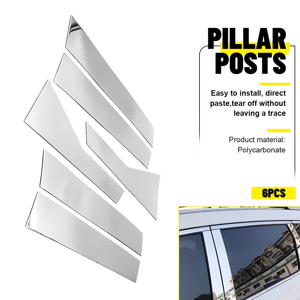 6pcs/Set Pillar Post for Honda Accord 2018-2022 Window Door Trim Cover Chrome