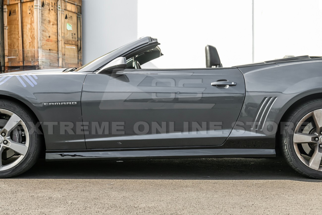 For 10-13 Camaro SS | ZL1 PAINTED GLOSSY BLACK Front Lip Splitter & Side Skirts
