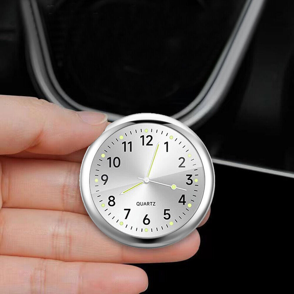 1x Luminous Car Dashboard Clock Stick-On Watch Quartz Clock Interior Accessories