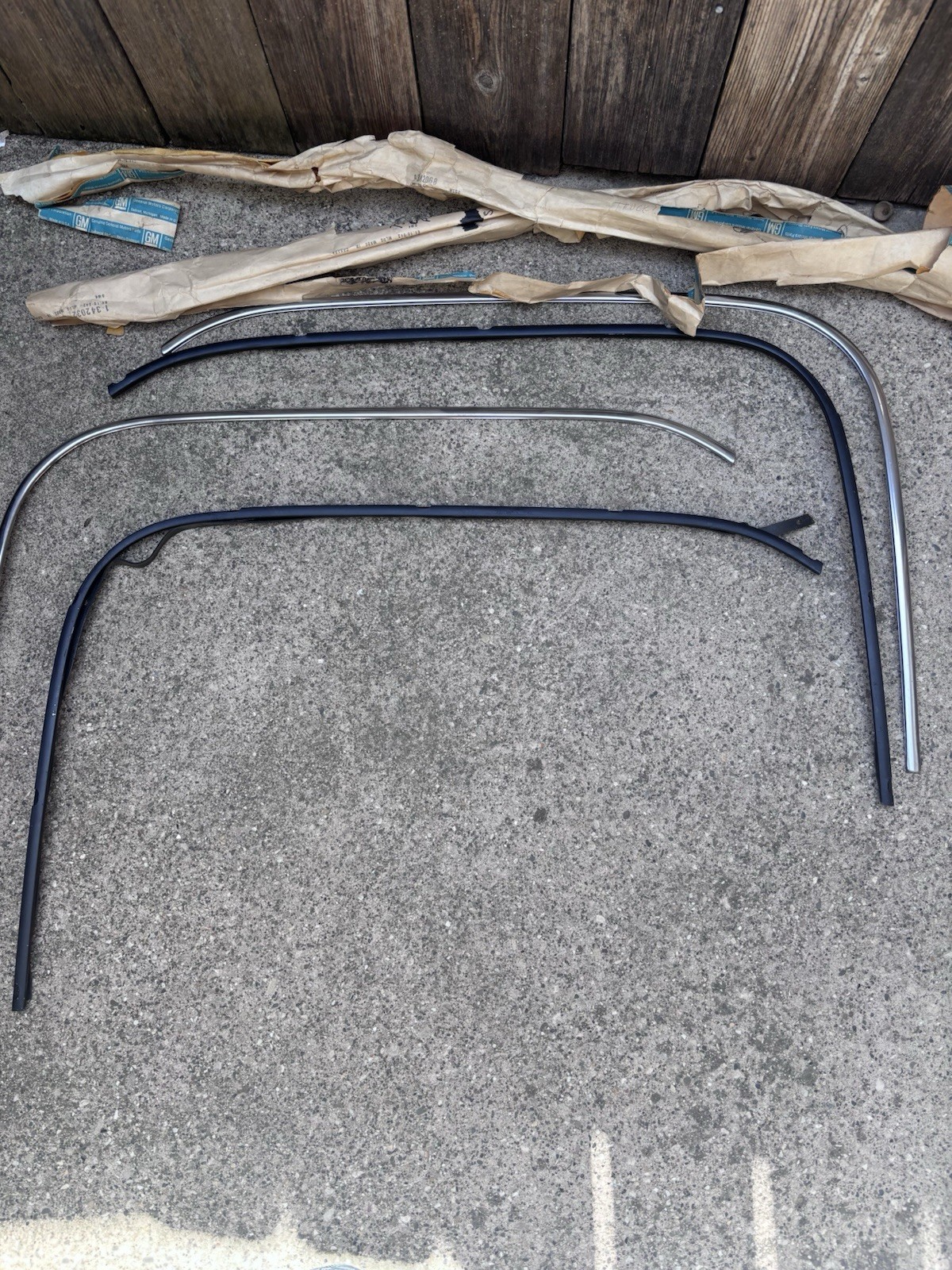 NOS 1974 1975 CHEVY SQUARE BODY PICKUP TRUCK DRIP RAIL MOLDINGS TRIM SET 4 Piece