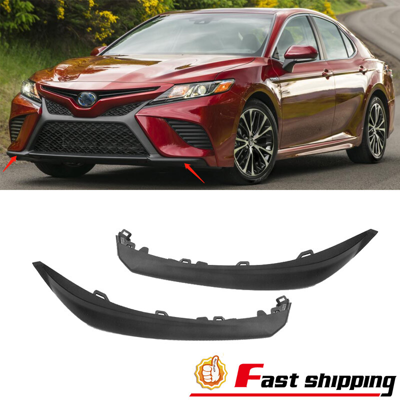Fit 2018 2019 2020 Toyota Camry SE/XSE Front Bumper Black Lower Trim Molding set