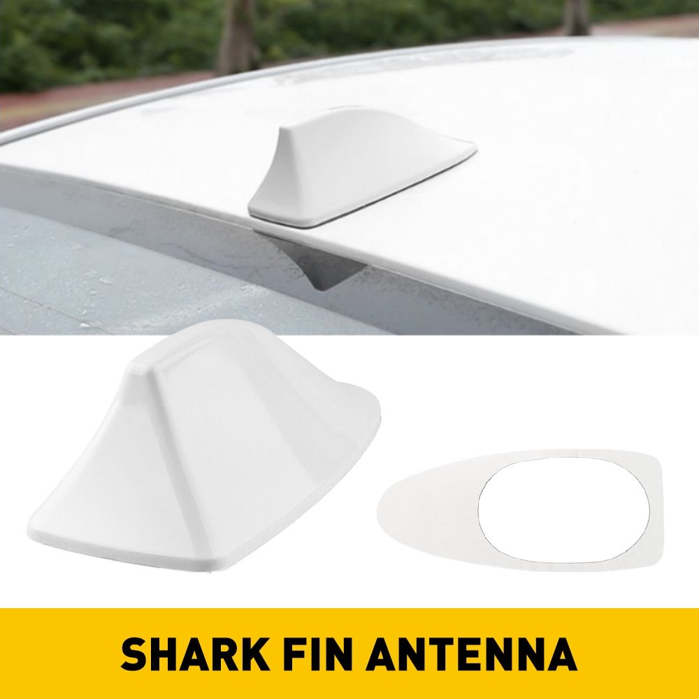Universal Shark Fin Antenna Cover Car Trim Signal Radio AM/FM Aerial White New