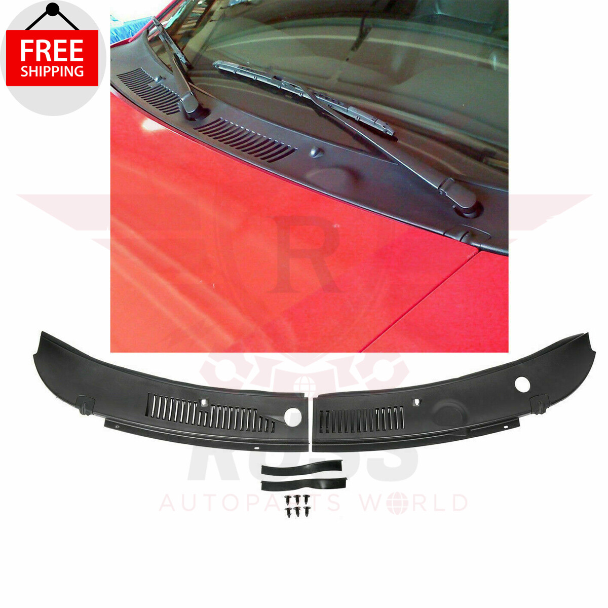 For 99 04 Ford Mustang Windshield Wiper Cowl Vent Grille Panel Hood FO1270102