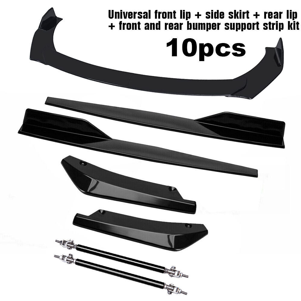 For 12-17 Hyundai Accent Front Bumper Lip Spoiler+Side Skirt+Rear Lip+Strut Rods