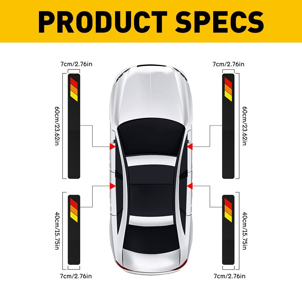 4Pcs For Door Toyota Car Sill Plate Scuff Cover Carbon Fiber Sticker Protector