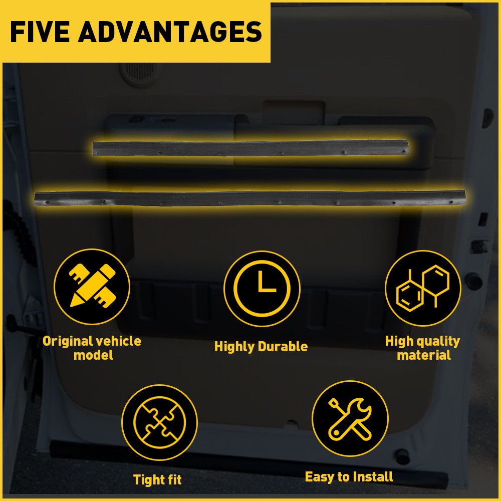 Set of 4 Front & Rear Lower Door Weatherstrip Seal Kit for Ford F250 F350 F450