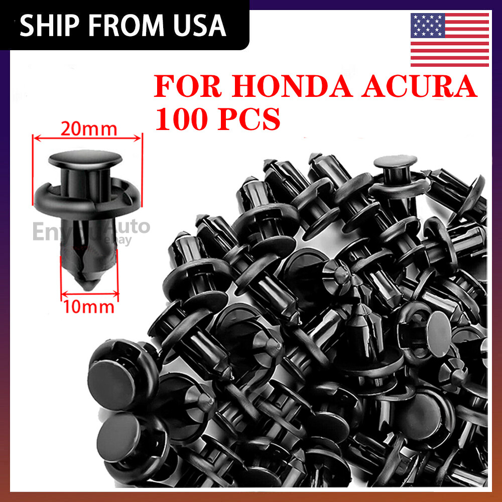 Retainer Auto Car Rivets Fastener Fender Push 100Pcs 10mm Bumper Clips