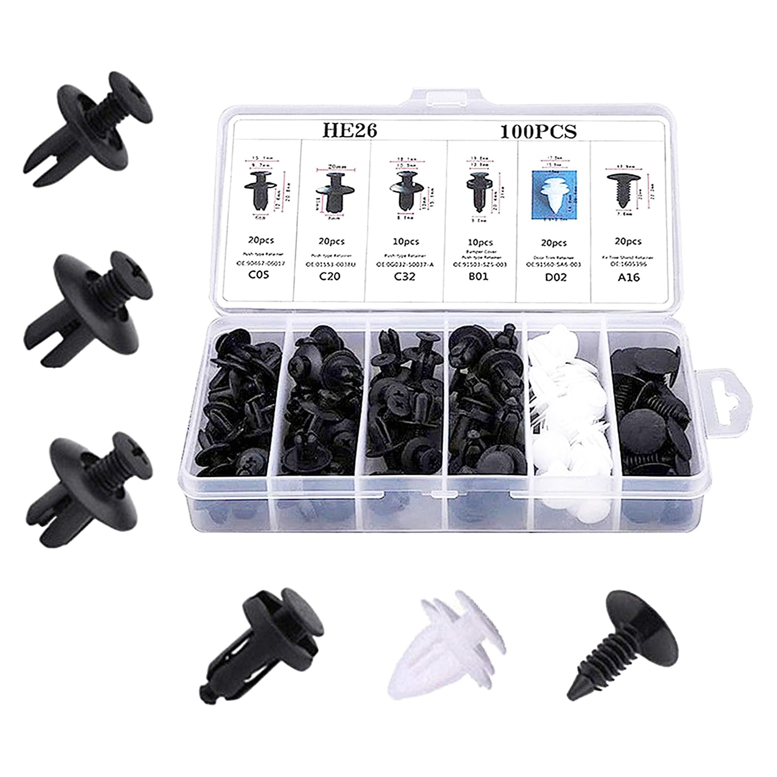 100PCS Car Bumper Retainer Clips, Automotive Body Trim Fixed Clip, Auto Door …