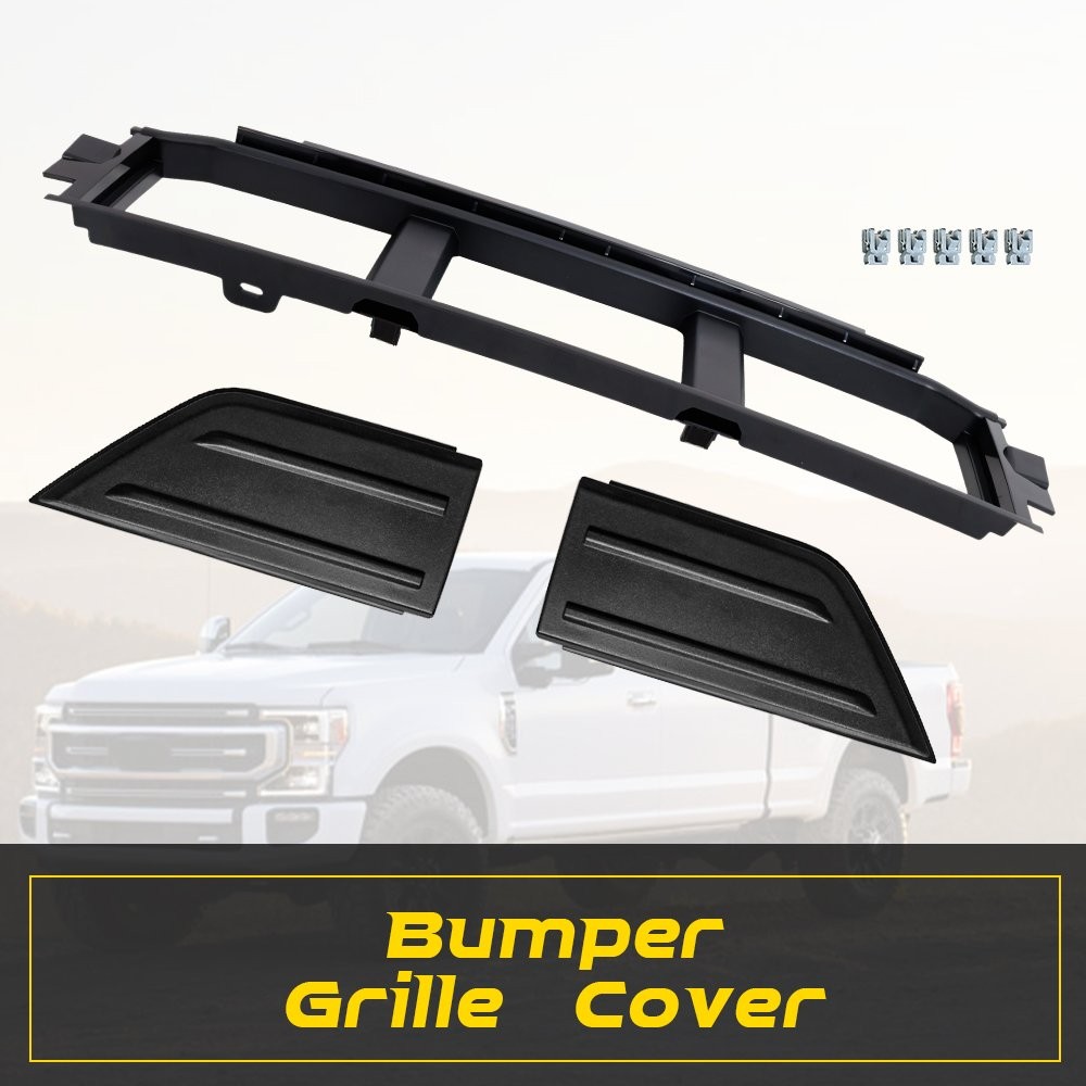 Front Bumper Cover Lower Grille Trim Panel Grill Fit For 2021-23 Ford F150 Black