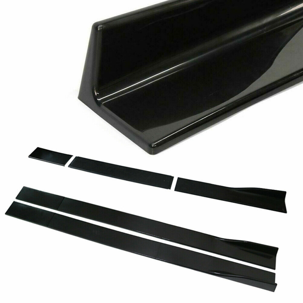 For Chrysler 300C Black Front Bumper Lip Splitter Strut Rods Side Skirt Body Kit