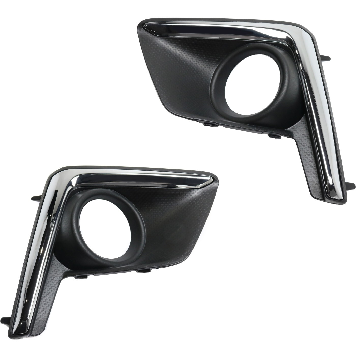 Fog Light Trim Set For 2016-17 Subaru Crosstrek Left & Right Textured Black 2Pc