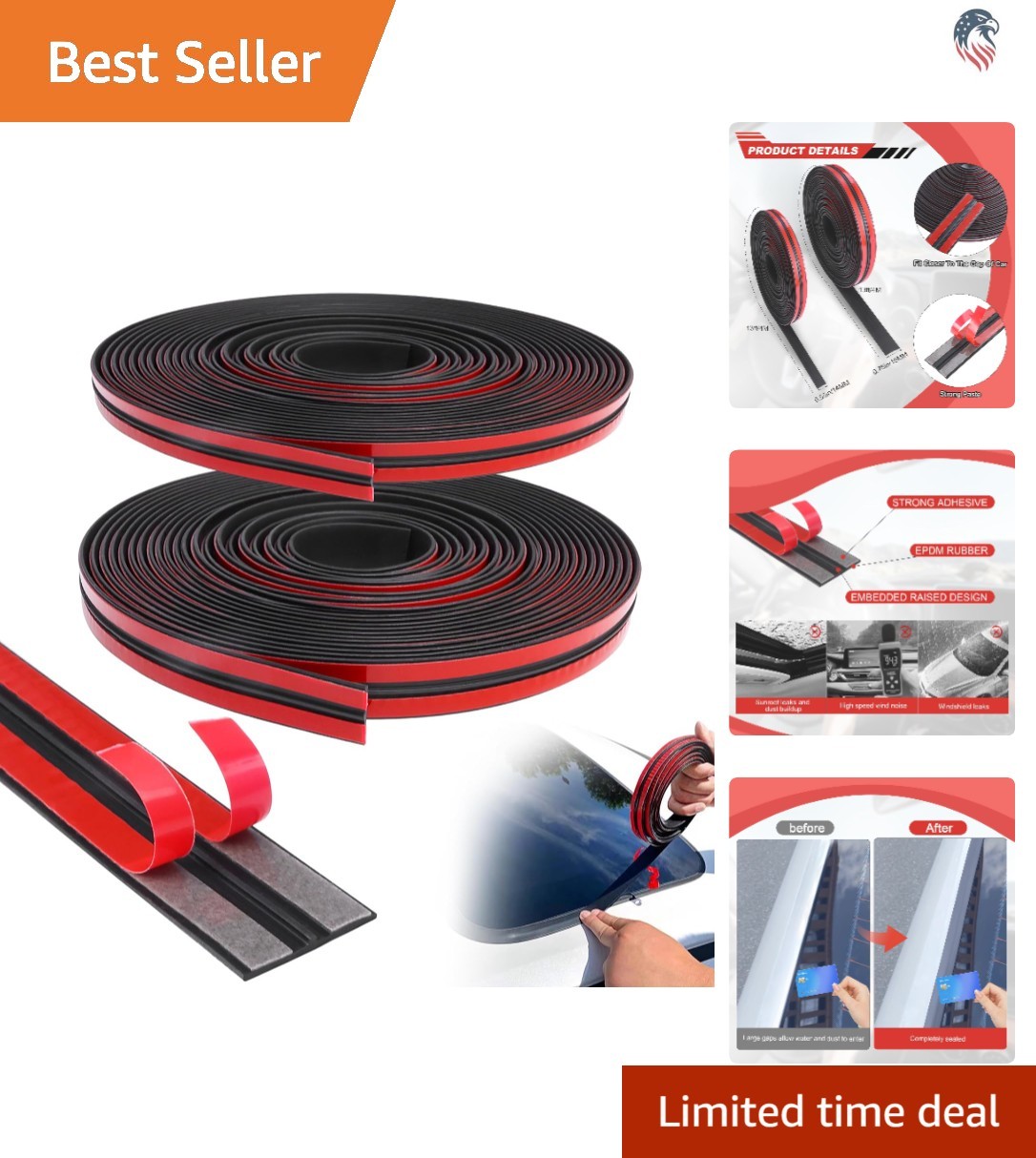 Compatibility Car Weather Stripping T-Shape Rubber Seal 14mm 19mm Black