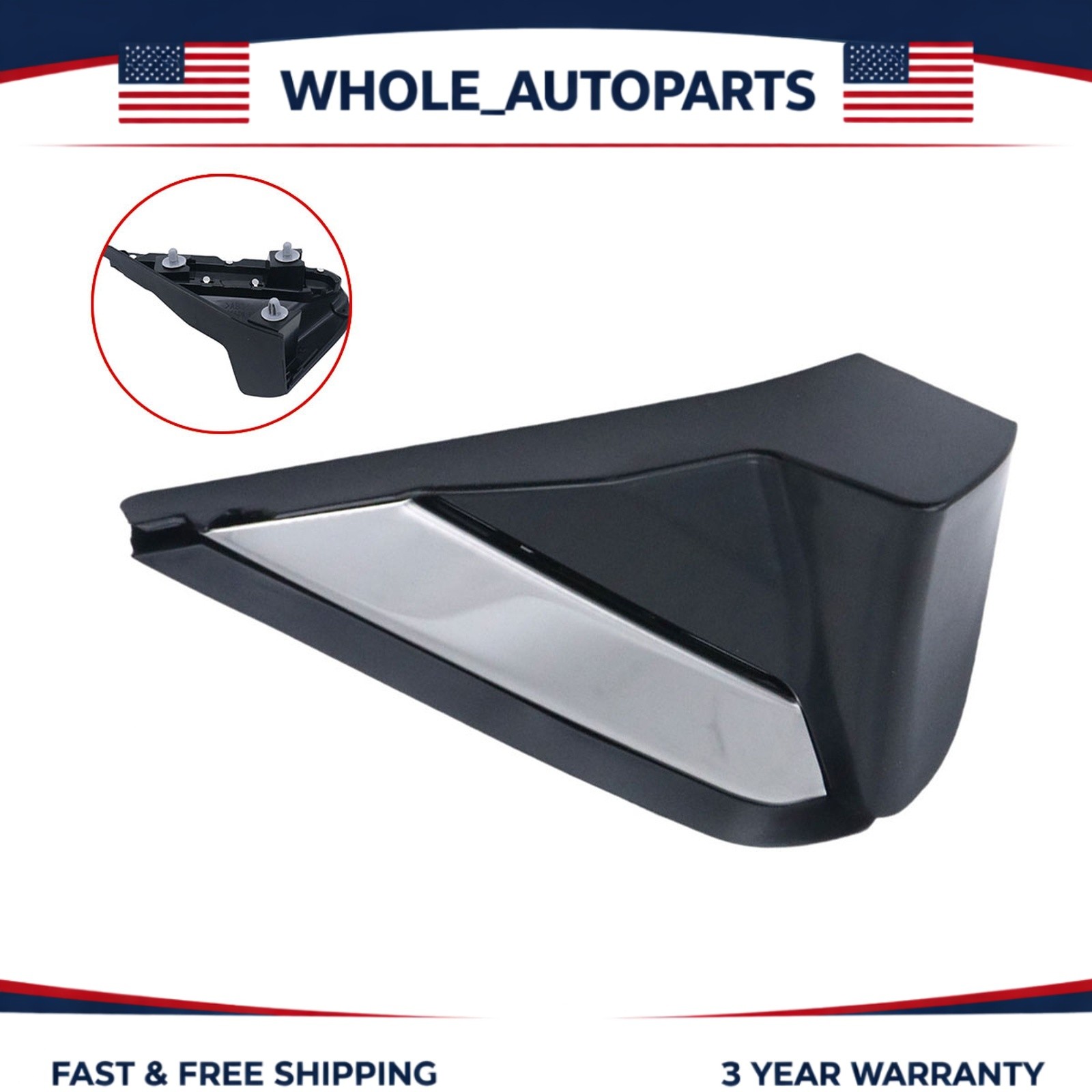 Mirror Corner Triangle Cover Pillar Trim Left Side For 2017-2025 Honda Ridgeline