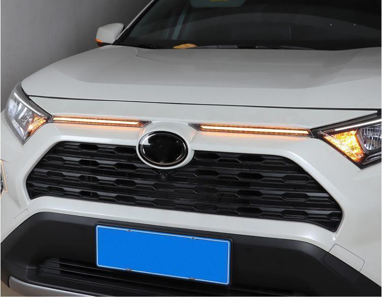 LED DRL Daytime Running Light Car Hood Kit For 2019-2024 Toyota RAV4 Accessories