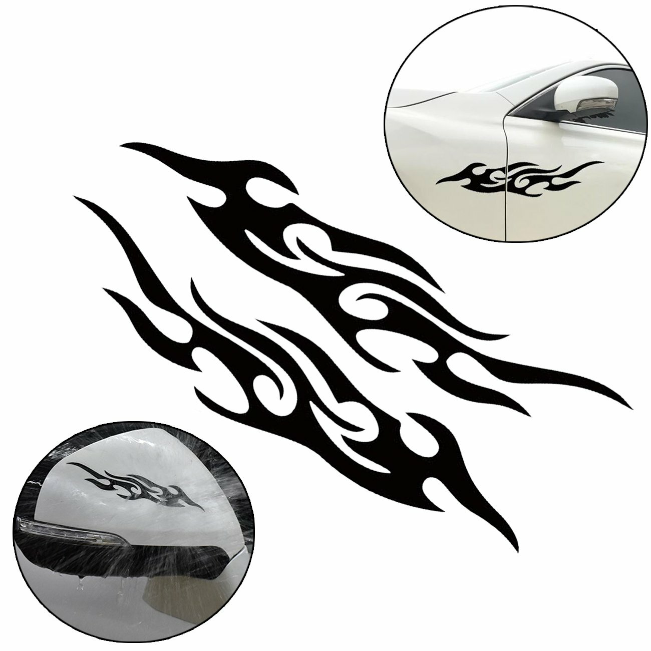 300x60mm Waterproof Car Fire Modeling Pattern Emblem Graphics Decal Sticker HK