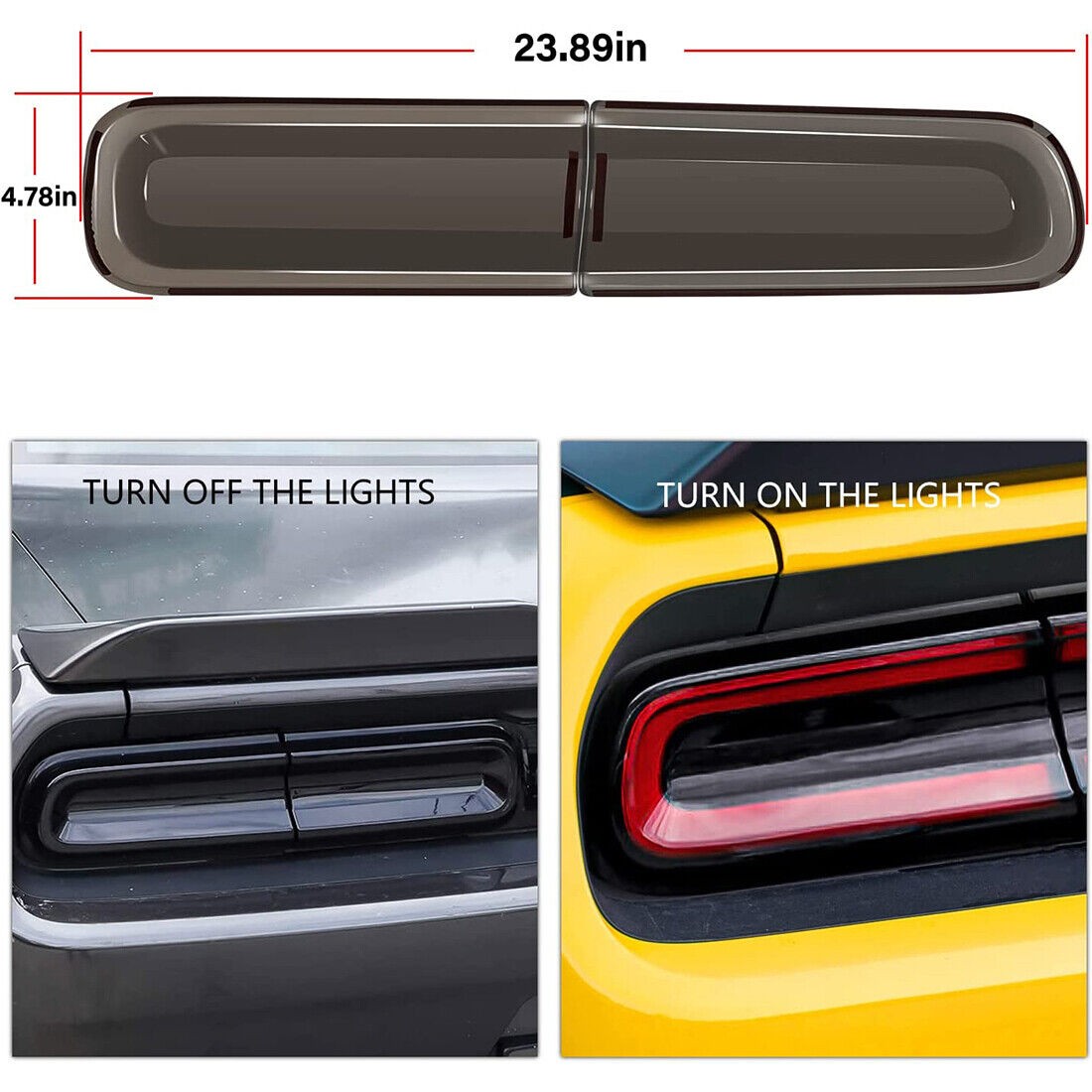 Smoked Tail Light Cover Guard Exterior Accessories Rear Kit For Dodge Challenger