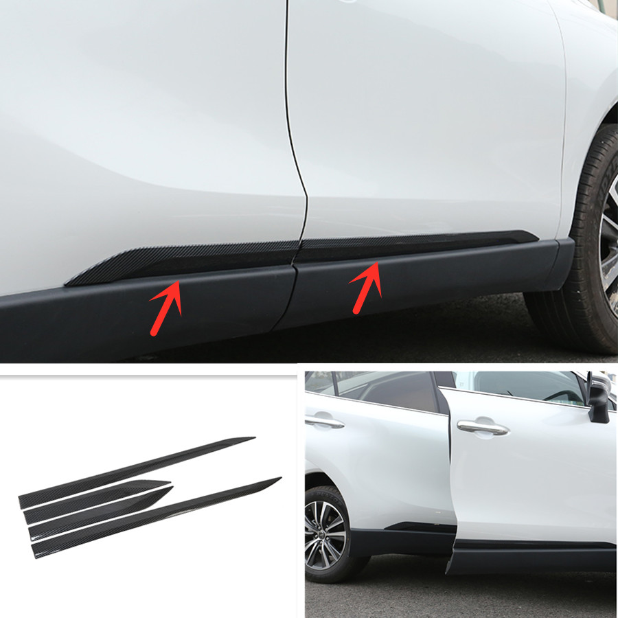 For Toyota Venza 2021-2024 Carbon Door Side Body Molding Panel Guard Cover Trim