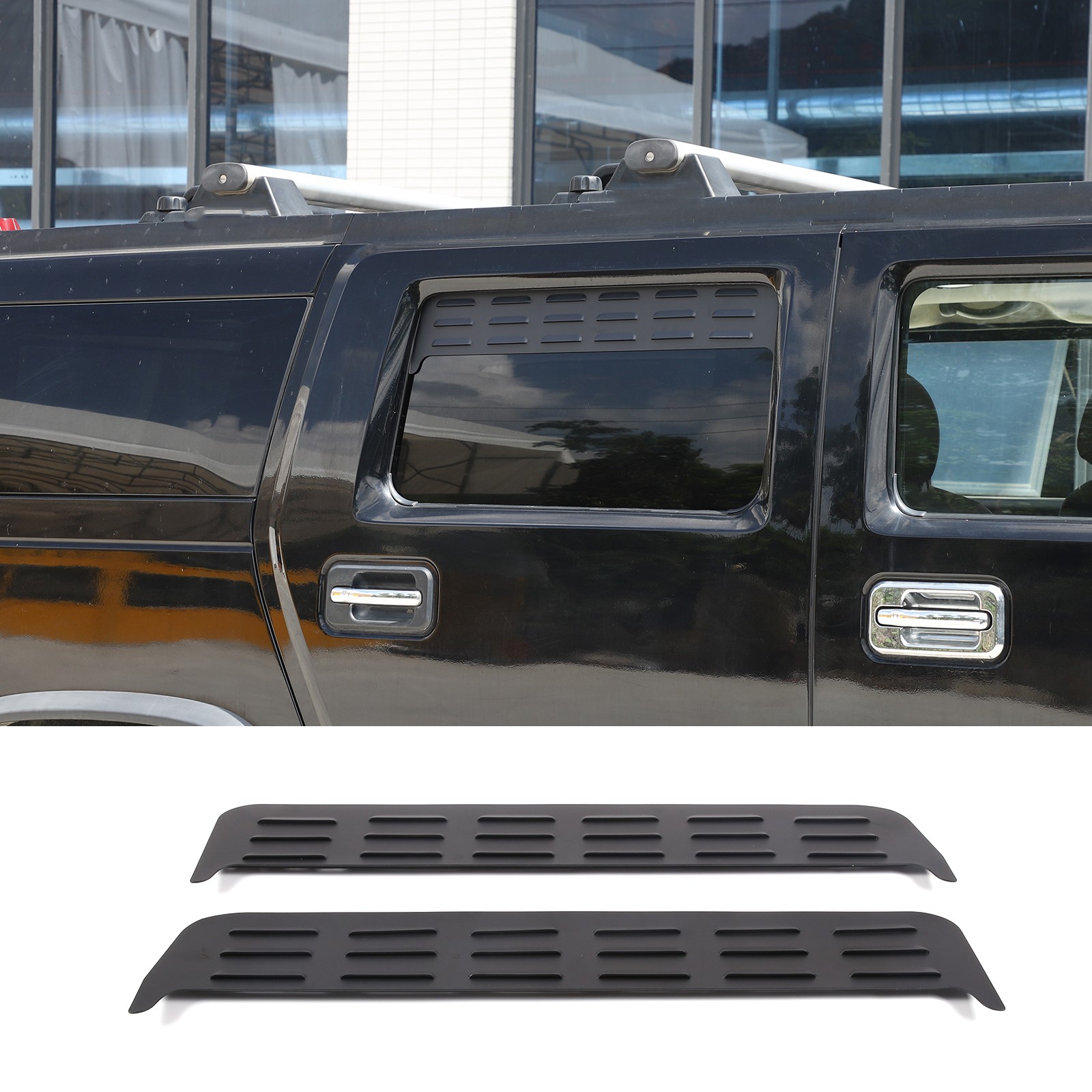 Rear Door Window Louver Air Vent Panel Trim For Hummer H2 2003-2009 Accessories