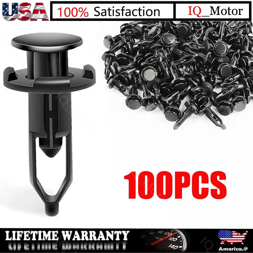 100 Pcs Push Type Retainers Bumper Retainer Clips Hole for Toyota Lexus 9mm