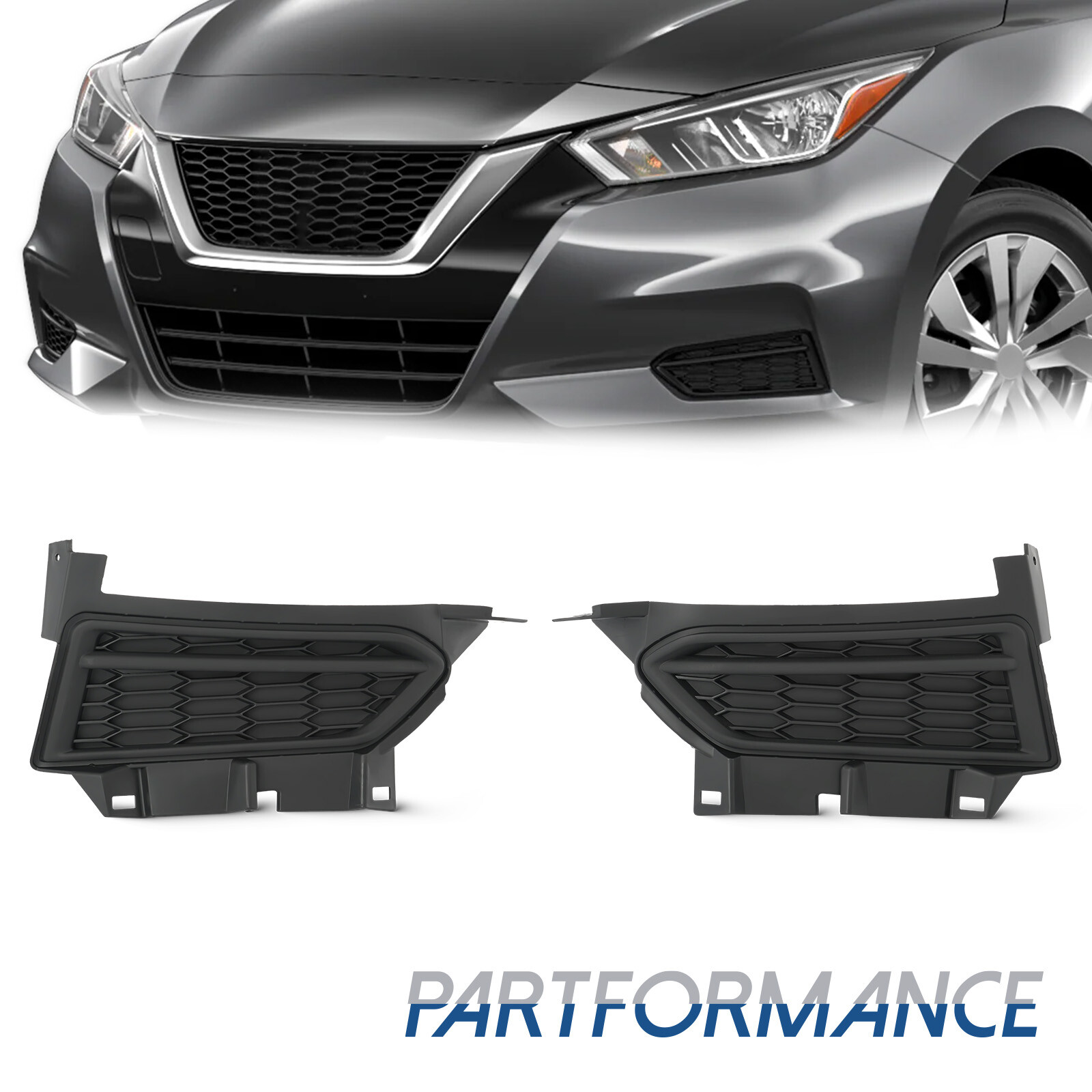 Pair Fog Light Trim Cover Bezel For Nissan Versa S SV 2020 2021 2022 Left+Right