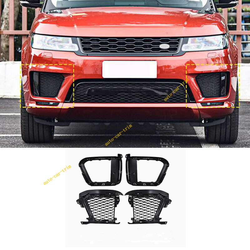 Replace For 2018-2022 Range Rover Sport Black Front Fog Light Frame Cover 4PCS