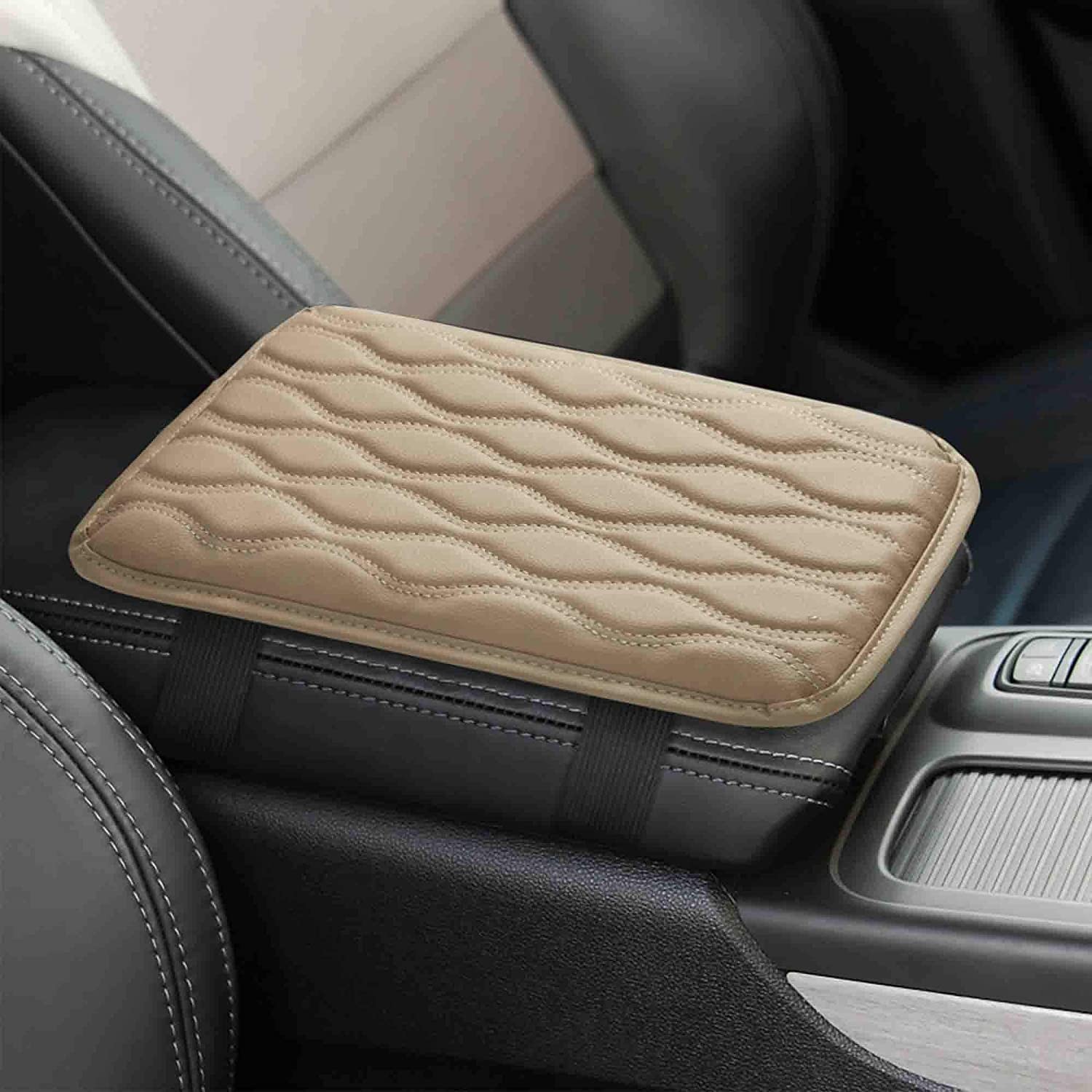 PU Leather Auto Armrest Pad Cover Center Console Box Cushion Mat Car Accessories