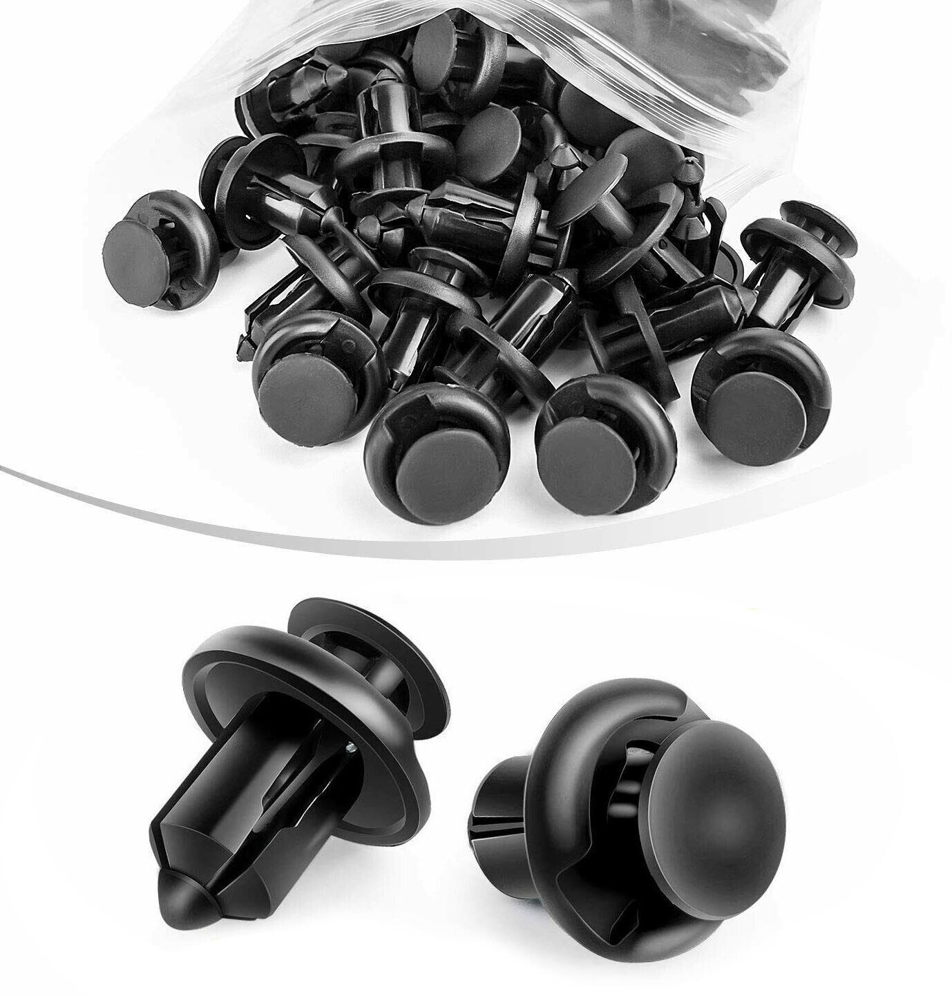 100 Pcs Bumper Clips 10mm Hood Fender Push Rivets Retainer Fasteners for Honda