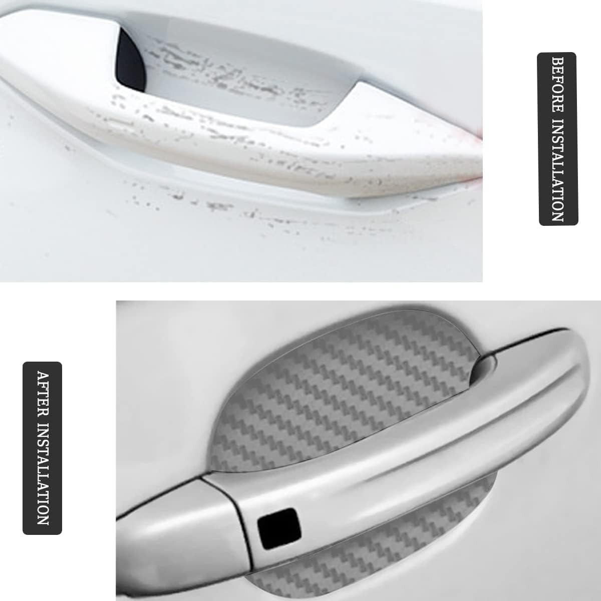 Luxury 4-Piece Carbon Fiber Door Handle Cover – Waterproof & Scratch Resistant