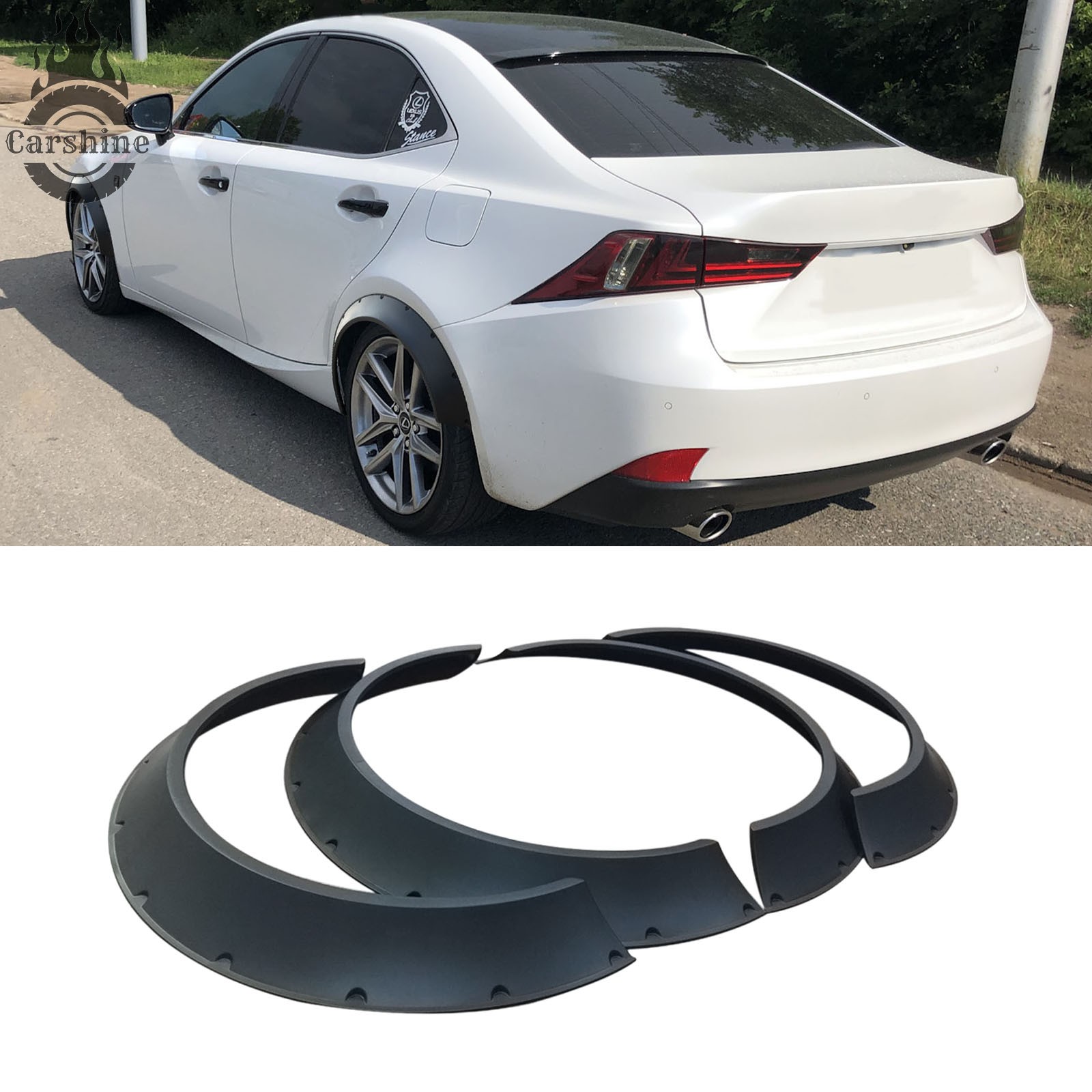 For LEXUS IS250 Fender Flares Wide Body Wheel Arches Bomm 4pcs Set Black