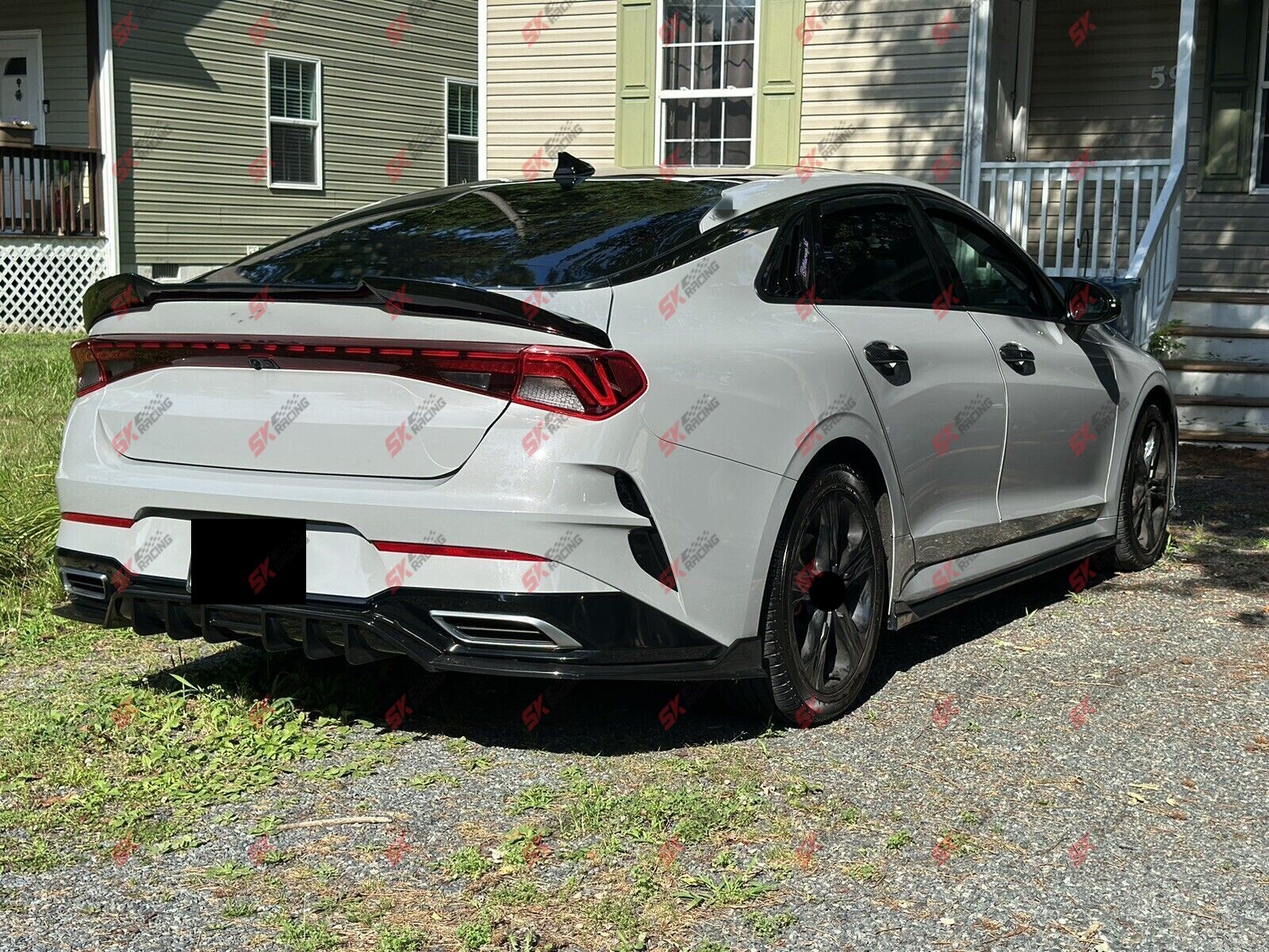 Glossy Black / Forged Carbon Fiber Rear Trunk Spoiler Wing Fits Kia K5 2021-2024