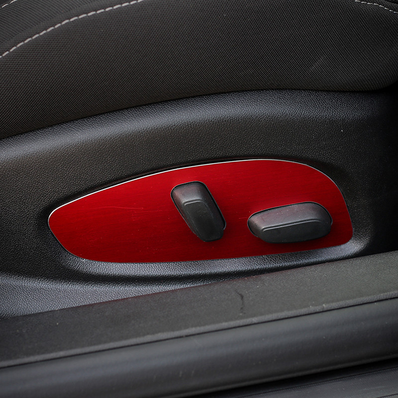 Aluminium Alloy Seat Adjustment Panel Cover Trim For Chevrolet Camaro 2017+ Red