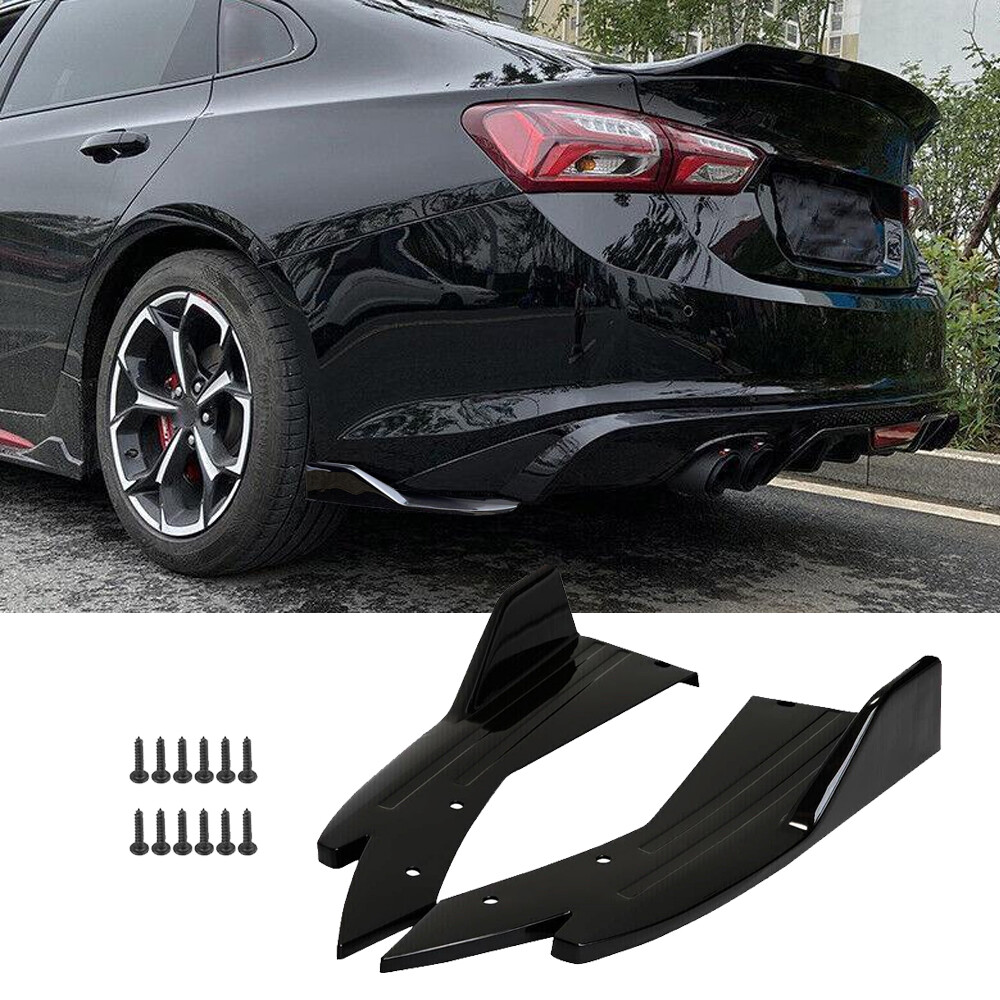 Black For Chevy Malibu 2016-2024 Sport Rear Bumper Side Diffuser Splitter Spats