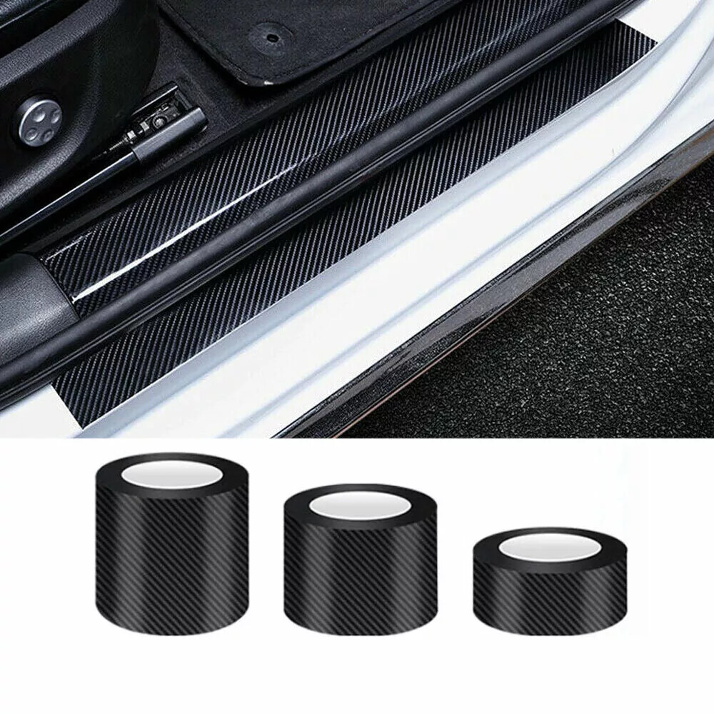 Car Carbon Fiber Vinyl Film Sticker Door Sill Scuff Anti Scratch Tape Protection