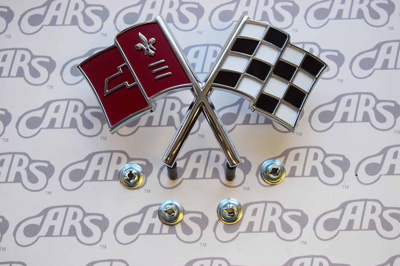 1966 Chevrolet Corvette Front Nose Emblem | FE66C | Mounting Hardware Included