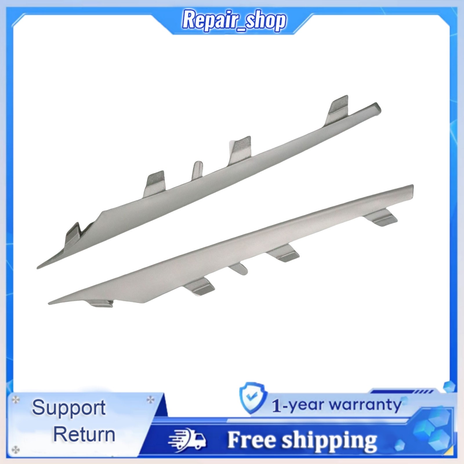 Front Bumper Trim Molding Set Driver and Passenger Side Silver For 11-13 BMW X5
