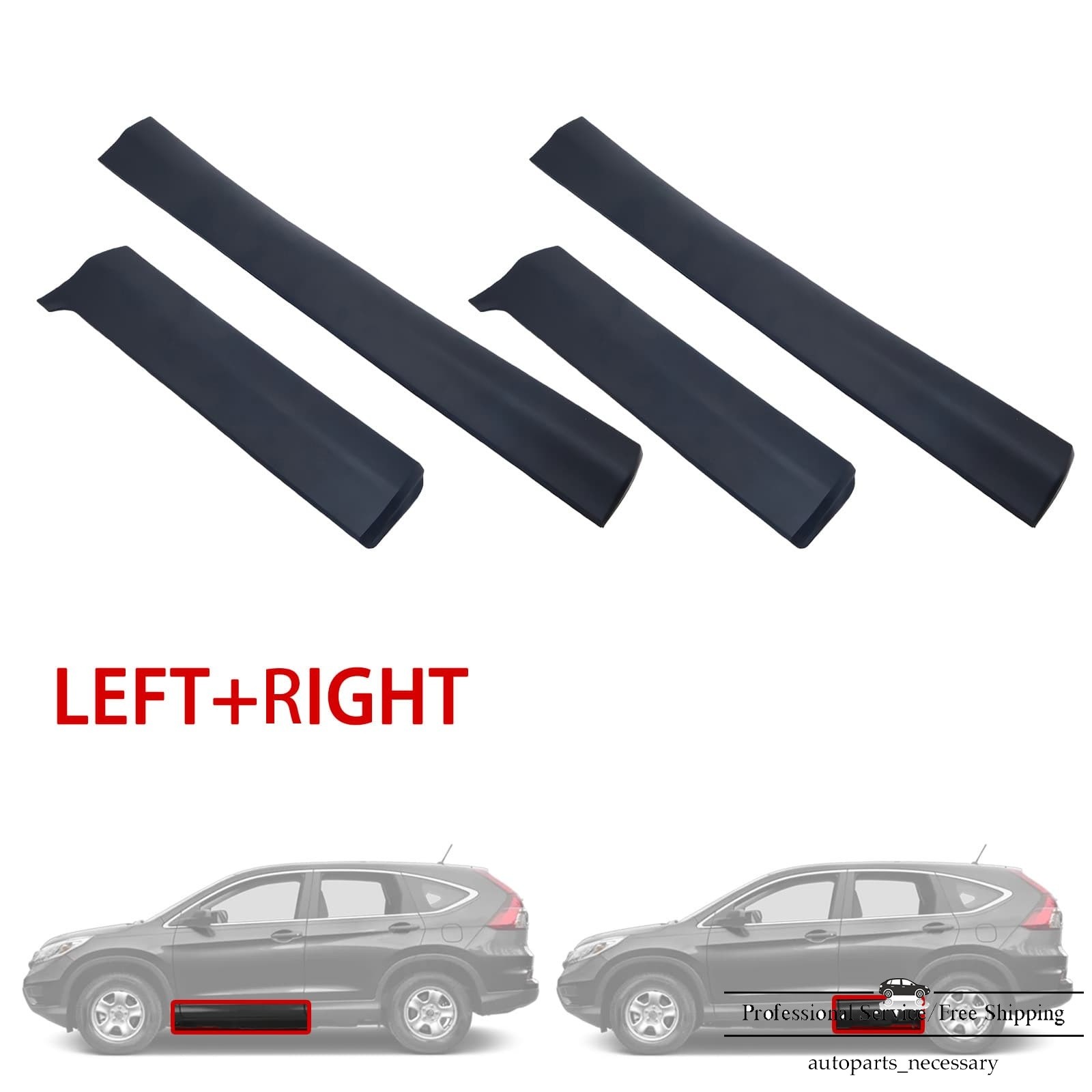 4Pcs Front& Rear Right Left Door Lower Molding For Honda CR-V 2012-2016 2.4L US