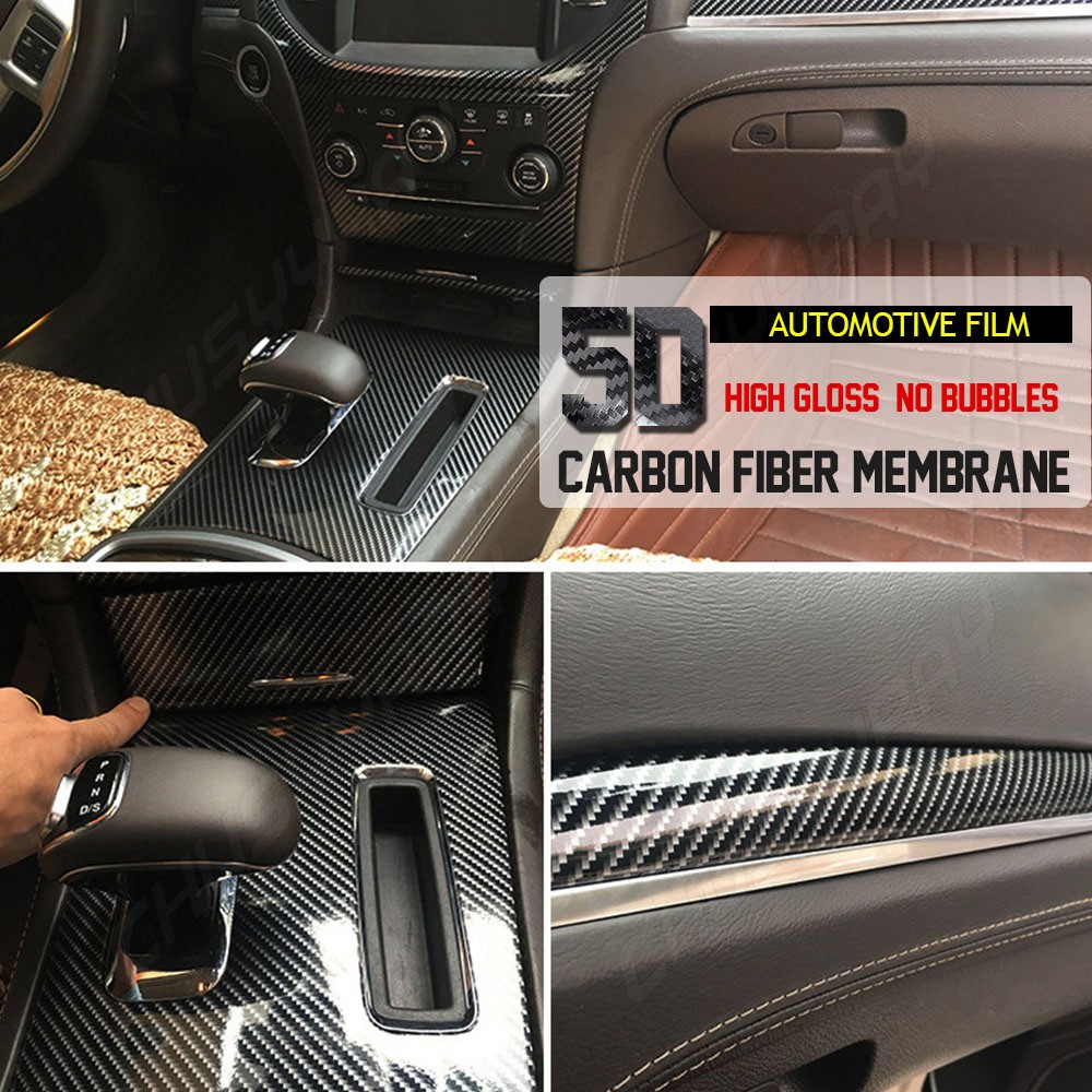 Premium Fibra De Carbono For Car Vinilo Para Autos Carros Negro 30*152 cm 7D