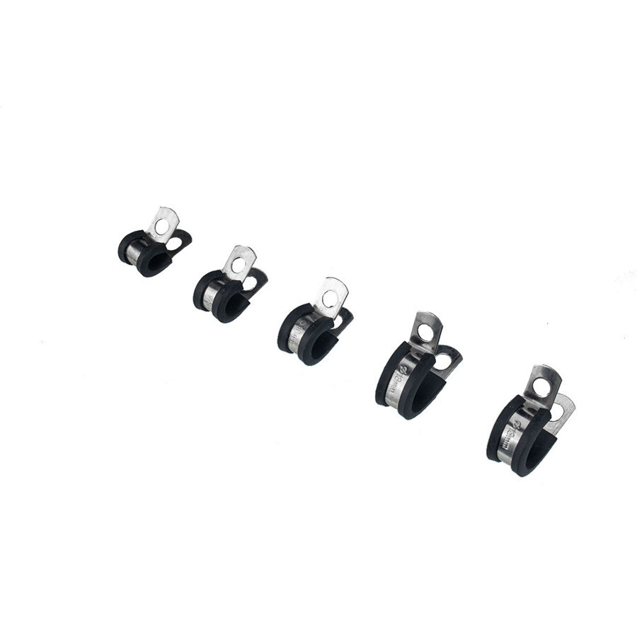 42× Car Rubber Cushion Insulated Cable Clamps Assortment Kit For Automotive Hose